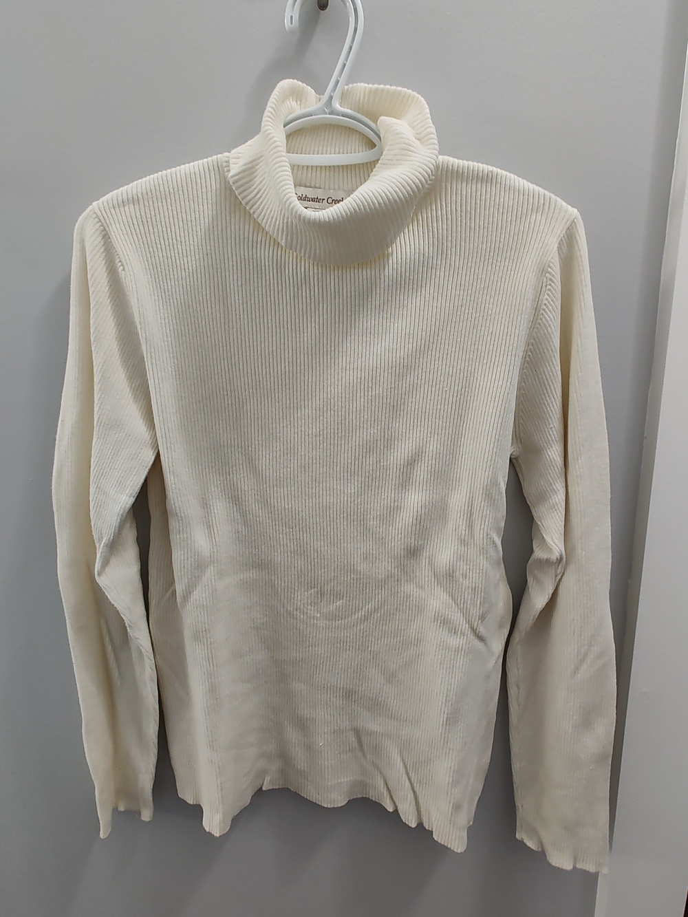 Coldwater Creek Ivory Ribbed Turtleneck Sweater